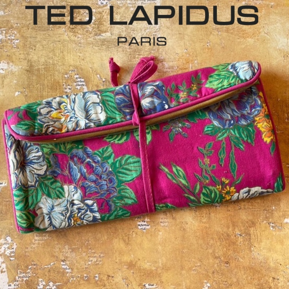 Vintage Ted Lapidus Floral Jewelry Roll